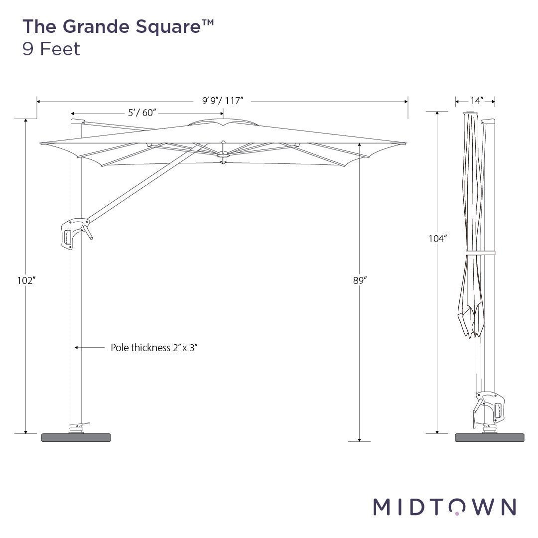 The Grande Square™ - Toile Sunbrella Haze